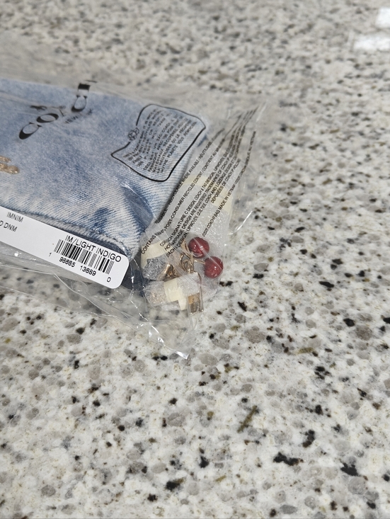 Coach Corner Zip Wristlet In Loved Denim With Charms - Picture 3 of 8